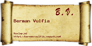 Berman Vulfia névjegykártya